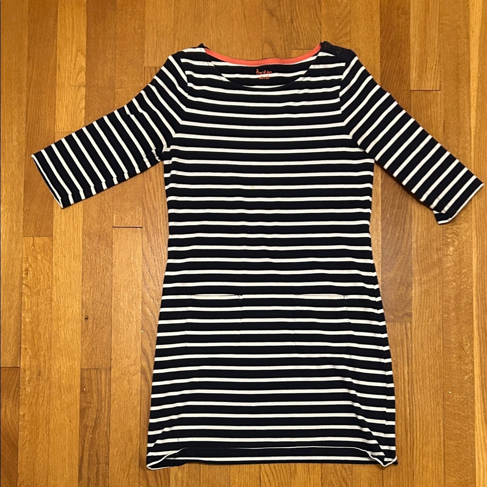 Striped Navy blue and White Dress